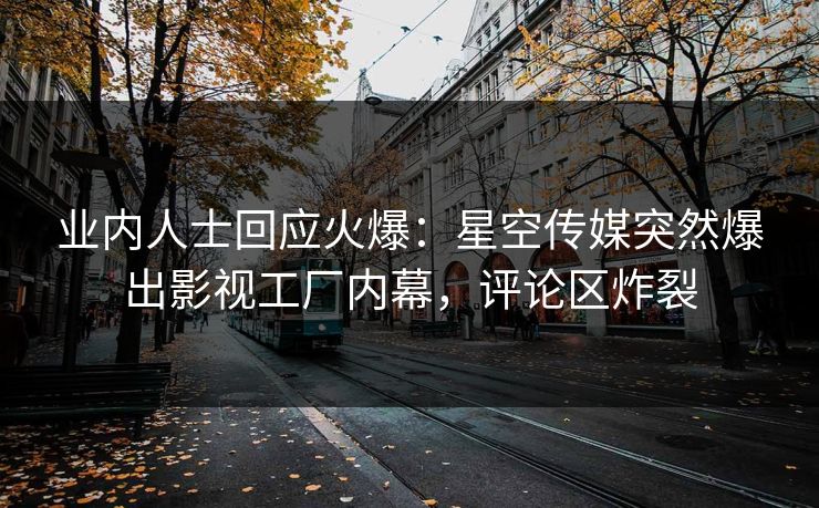 业内人士回应火爆：星空传媒突然爆出影视工厂内幕，评论区炸裂