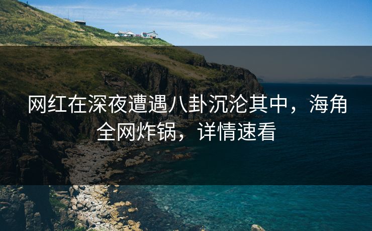 网红在深夜遭遇八卦沉沦其中，海角全网炸锅，详情速看