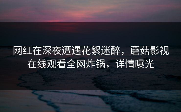 网红在深夜遭遇花絮迷醉,蘑菇影视在线观看全网炸锅,详情曝光 网红在深夜遭遇花絮迷醉,蘑菇影视在线观看全网炸锅,详情曝光